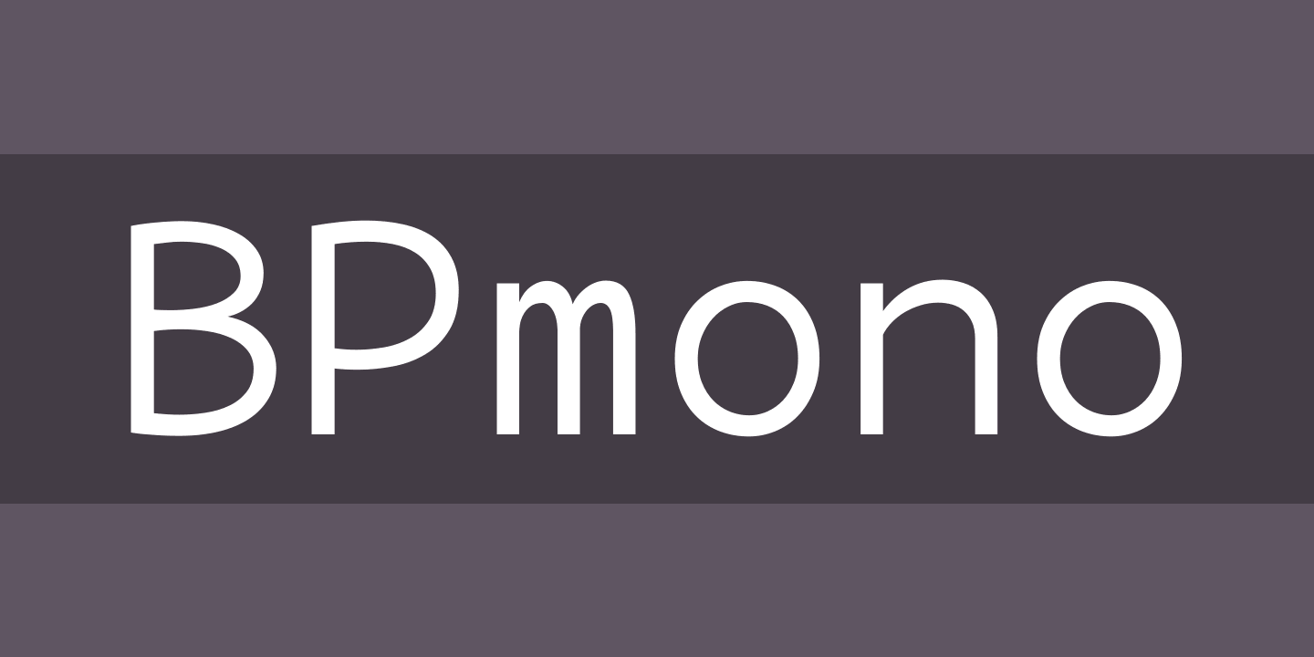 Beispiel einer BPmono Regular-Schriftart